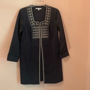 CAbi Turkish Delight Military Style Duster (Item 184).  Dark charcoal.